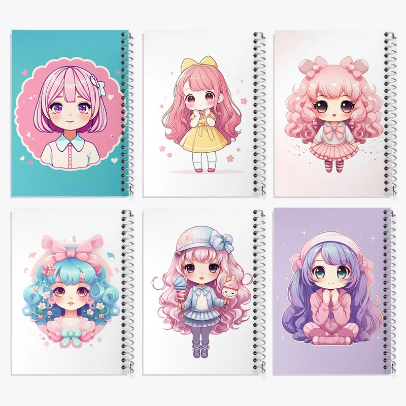 دفتر مشق 100 برگ خندالو طرح دخترانه کد 265 مجموعه 6 عددی