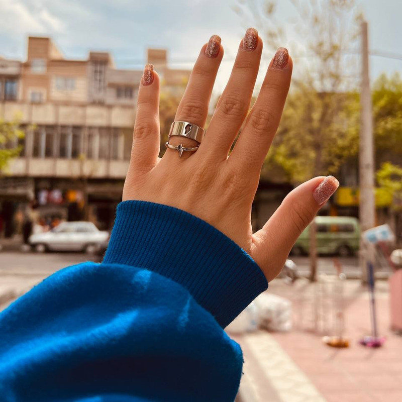 انگشتر زنانه مدل رعد و برق مجموعه 2 عددی