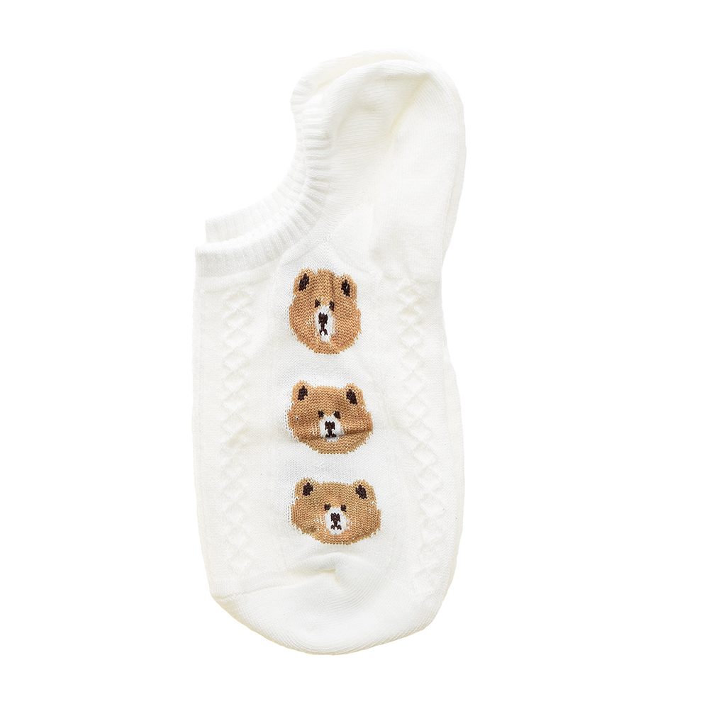 جوراب زنانه مدل زیرقوزکی خرس تدی ردیفی کد S