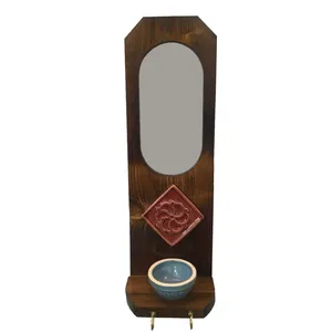 جاکلیدی چوبی طرح سنتی مدل آینه دار کد 007