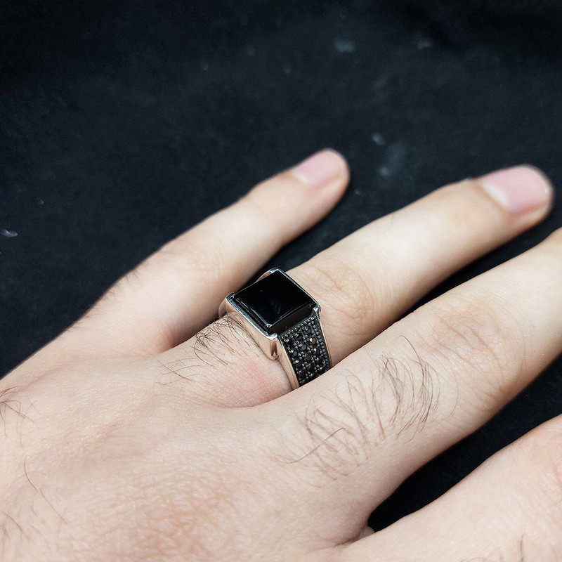 انگشتر نقره مردانه جی تی ای مدل جی نایس