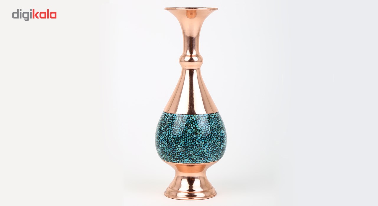 Copper Turquoise inlaying vase, Goharan Gallery , Sarrahi 33 Model