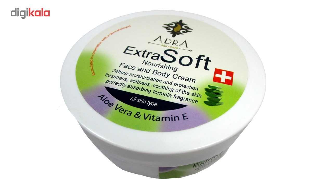 کرم مرطوب کننده و مغذی آدرا مدل عصاره آلوئه ورا حجم 200  میلی لیتر