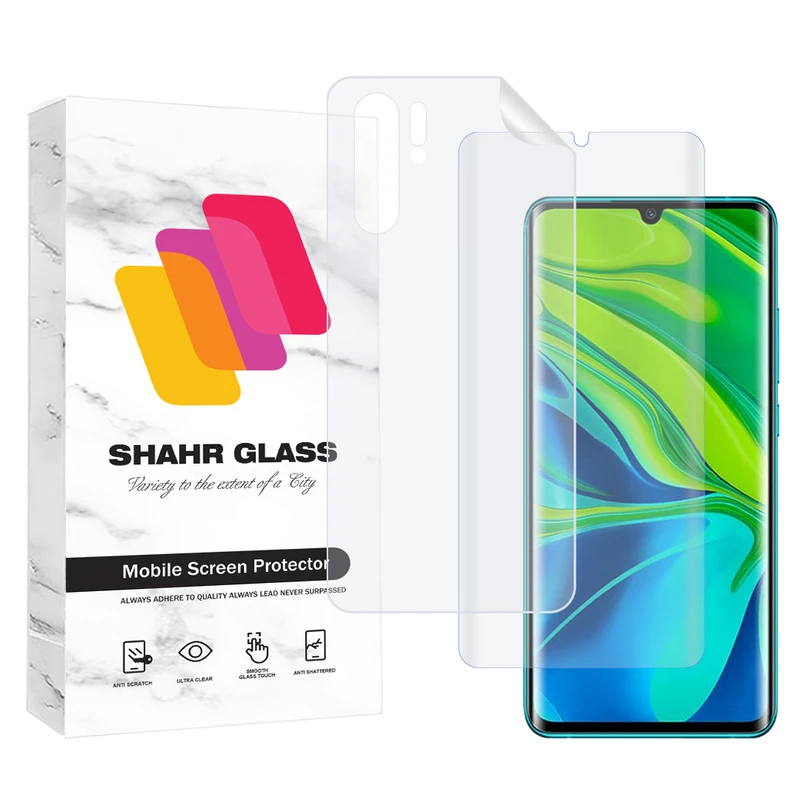 محافظ صفحه نمایش یووی شهر گلس مدل UVNANOMTBSH مناسب برای گوشی موبایل شیائومی Mi Note 10 Pro / Mi Note 10 / Mi CC9 Pro به همراه محافظ پشت گوشی