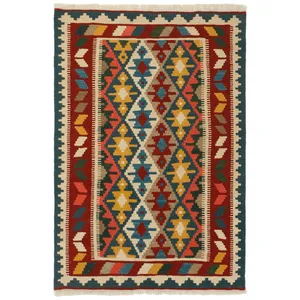 گلیم دستبافت یک متری مدرن فرش مدل قشقایی کد 2264