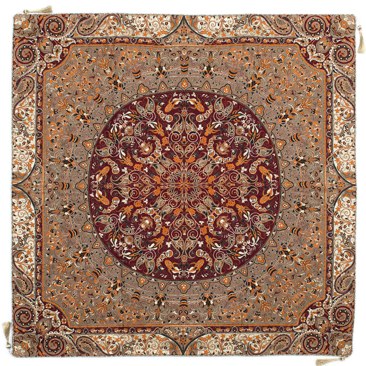 رومیزی ترمه کارگاه رستا طرح 104-14-19 سایز 100 × 100