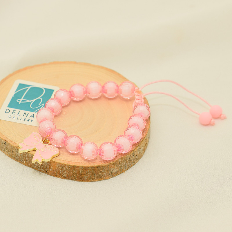 دستبند دخترانه دلنار گالری مدل پاپیون پاستیلی دستبند دخترانه دلنار گالری مدل پاپیون پاستیلی