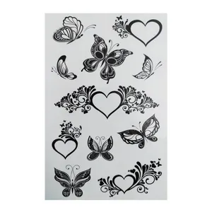 تتو موقت طرح پروانه و قلب