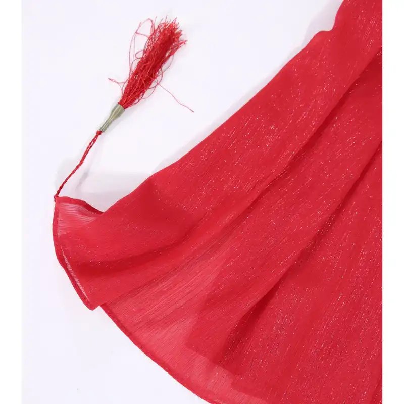 شال زنانه مدل حریر کریشه شاین طرح ساده منگوله دار کد ana-22655