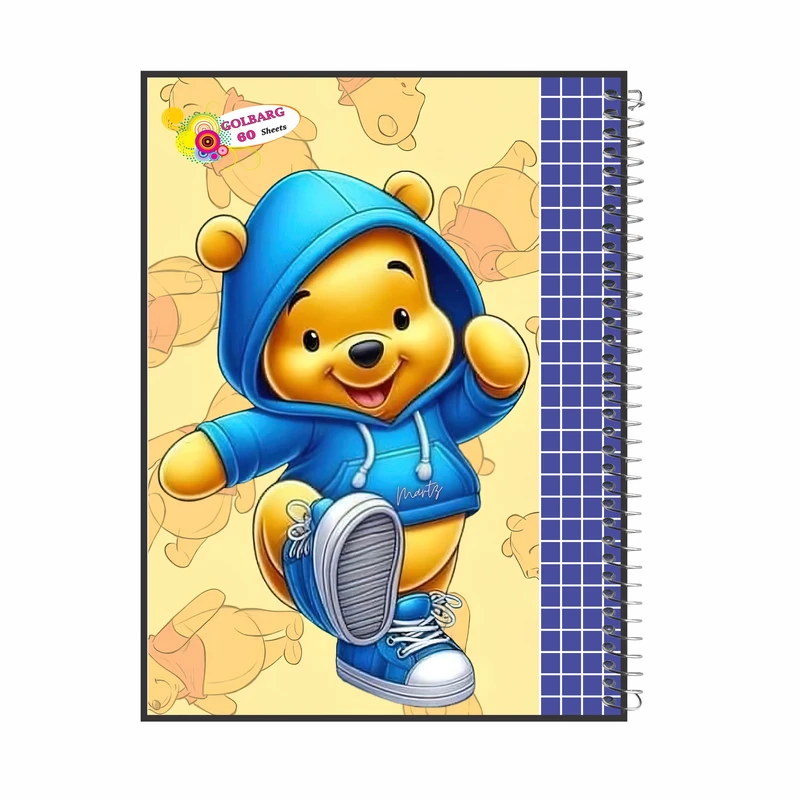 دفتر شطرنجی 60 برگ گلبرگ مدل خرس شکمو کد 1176