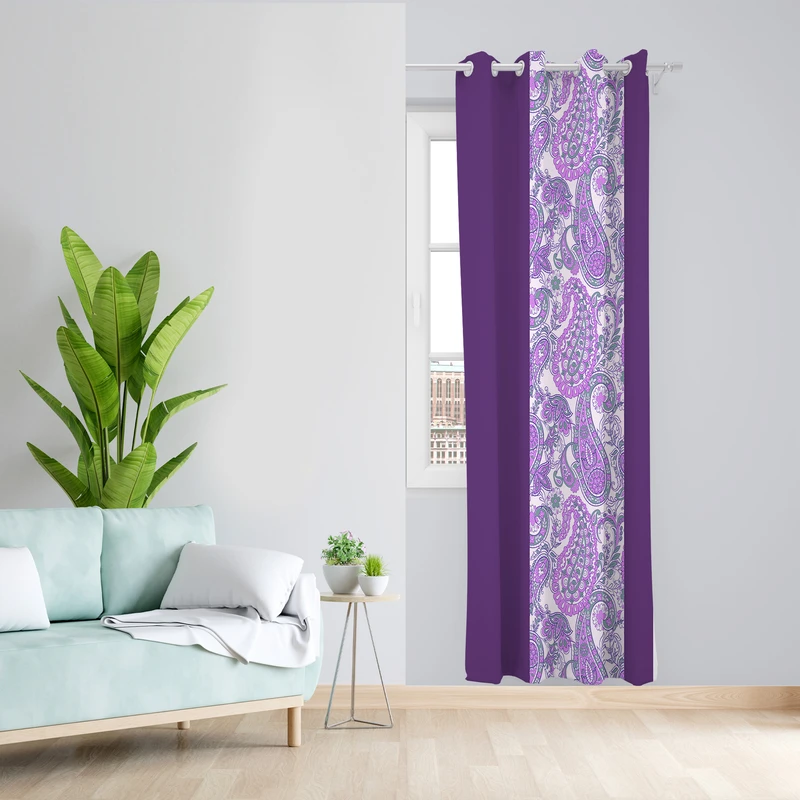 پرده طرح بته جقه مدل مخمل پانچی کد 4309 z سایز 140x200 سانتی متر