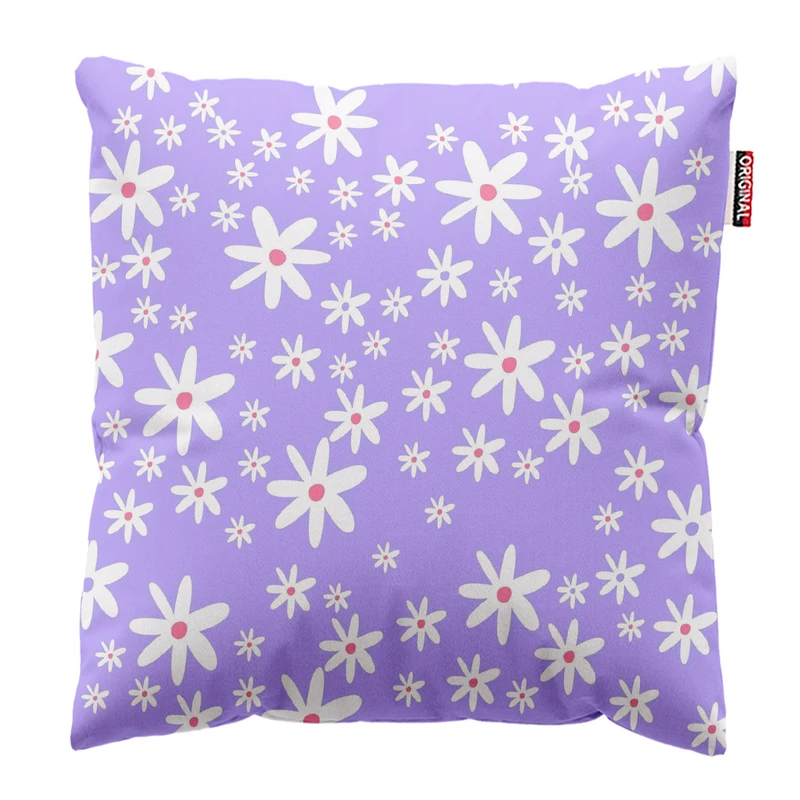 کوسن پاد آفرین مدل مینیمال طرح گل و برگ کد PK303504 سایز 30*30 سانتی متر