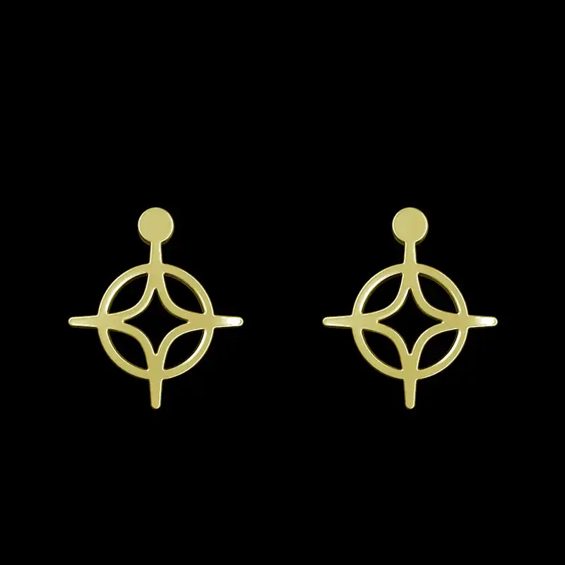 گوشواره طلا 18 عیار زنانه مدوپد مدل ستاره کد GA1-15461