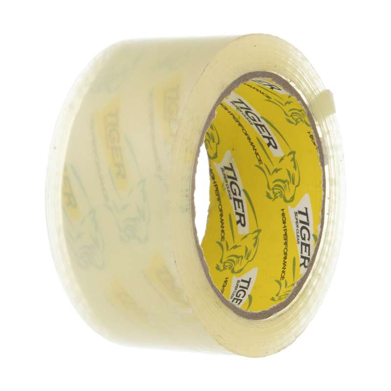 نوار چسب پهن سینا مدل تایگر کد Super Clear عرض 48 میلی متر