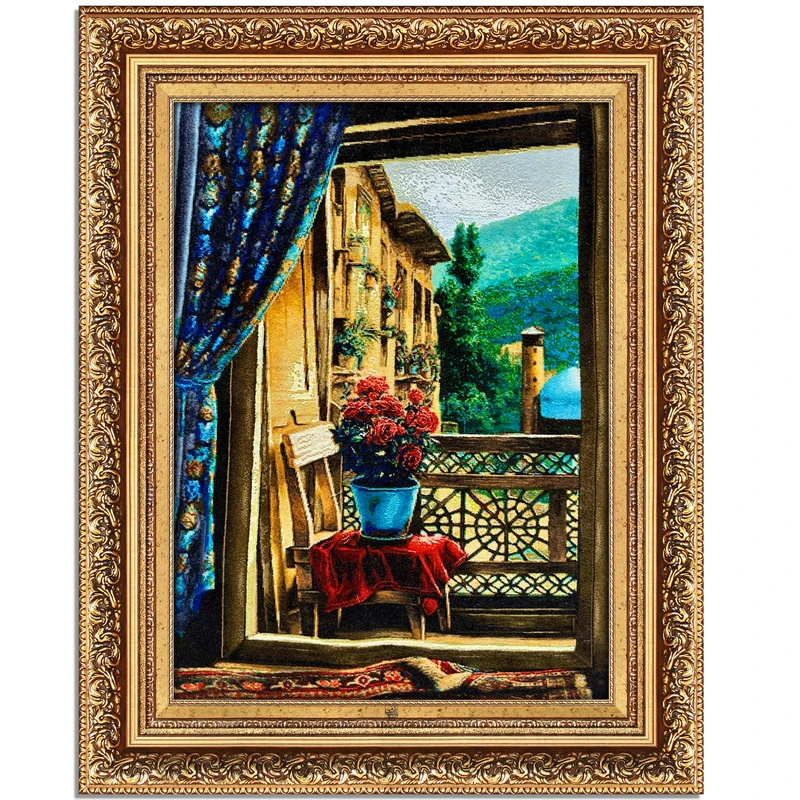 تابلو فرش دستباف فرش میرنظامی طرح ماسوله کد 2016