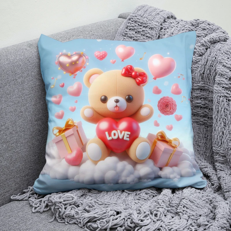 کوسن پاد آفرین مدل خرس عروسکی مدل هدیه و عشق B699