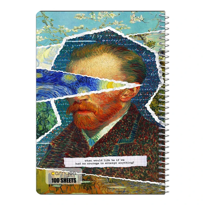 دفتر مشق 100 برگ سیمی کارنیکا طرح شب پرستاره فانتزی ون گوگ Fantasy Starry Night Van Gogh کد 24319