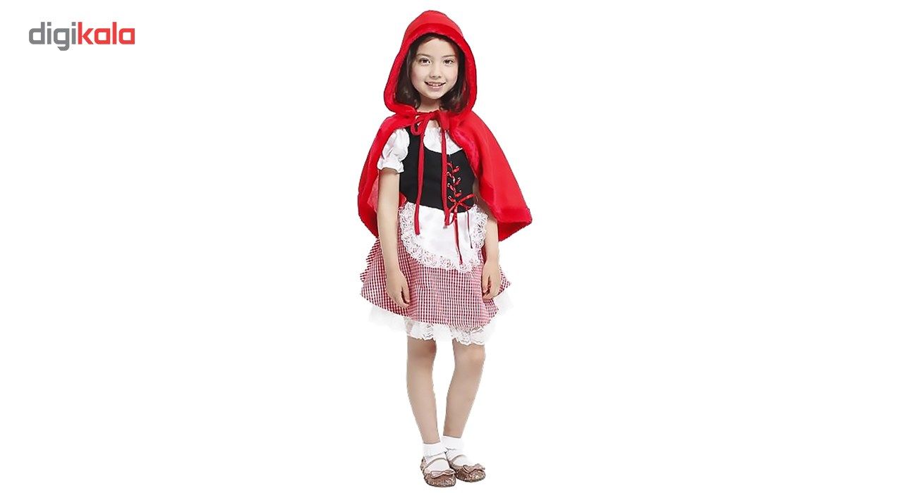 تن پوش گیفت تاور مدل شنل قرمزی دخترانه سایز L