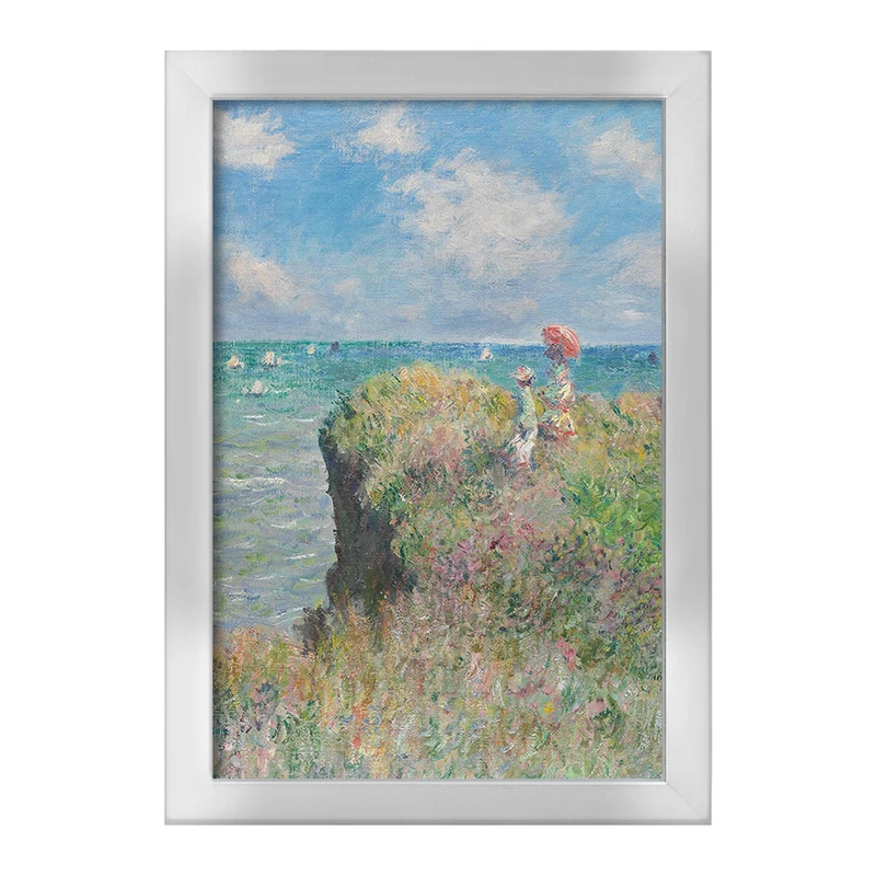 تابلو خندالو طرح گردش بر روی صخره‌های پورویل کلود مونه کد 36844