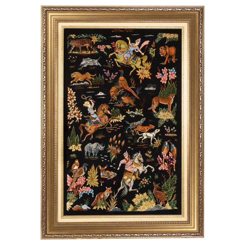 تابلو فرش دستباف سی پرشیا طرح شکارگاه کد 904257