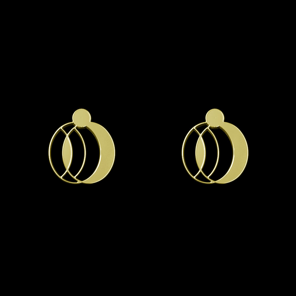 گوشواره طلا 18 عیار زنانه مدوپد مدل دایره کد GA1-10175