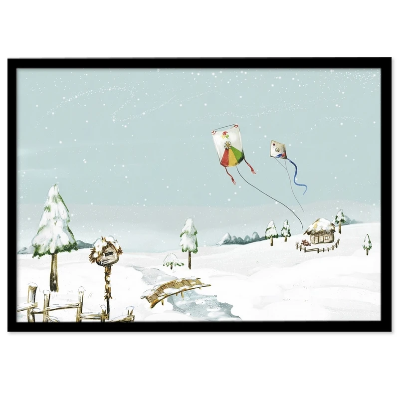 تابلو کودک بکلیت طرح کودکانه زمستان مدل B-s956