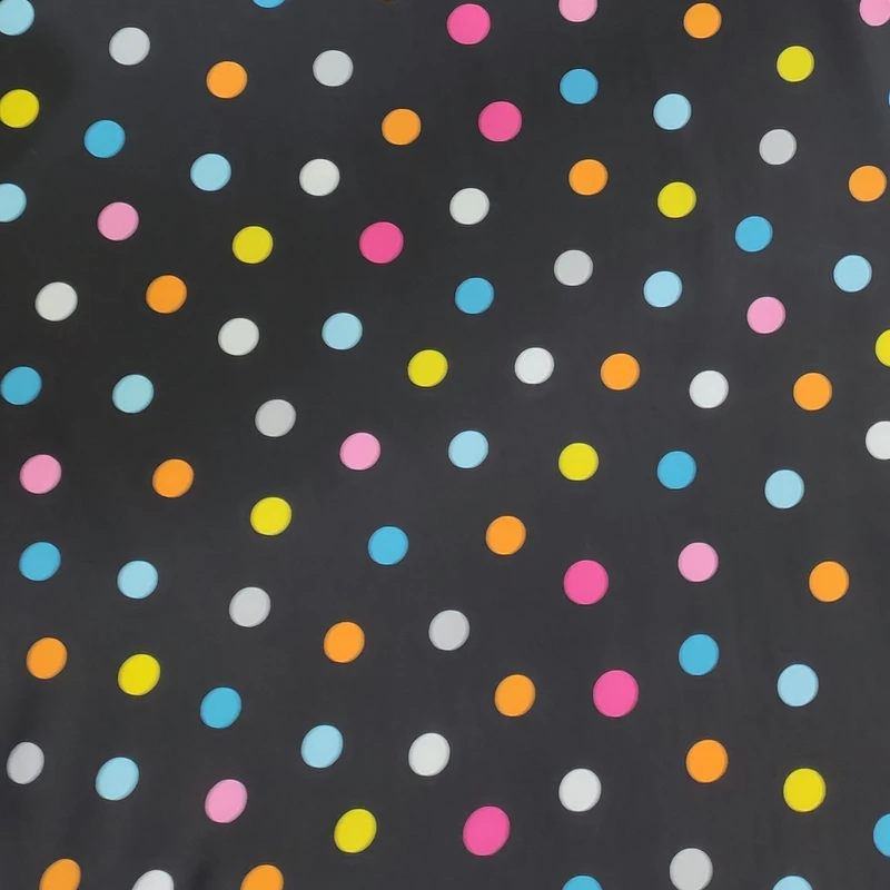 پارچه لباس عرض 1.5 متر مدل کرپ توپ توپی کد 4 رنگ مشکی