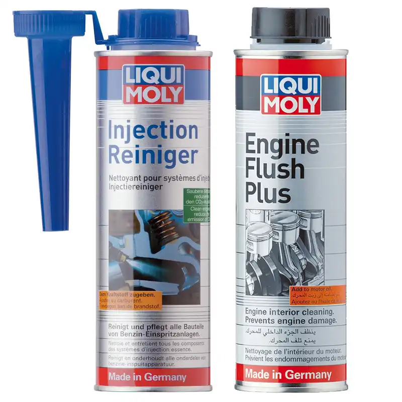 مکمل روغن موتور لیکومولی مدل Engine flush plus حجم 300 میلی لیتر به همراه تمیز کننده سیستم سوخت خودرو