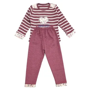 ست تی شرت آستین بلند و شلوار دخترانه مدل 0521