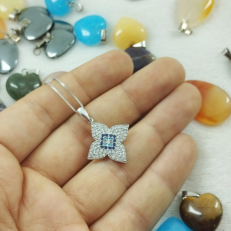 نیم ست نقره زنانه سلین کالا مدل  گل کد pc2-12