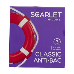 کاندوم اسکارلت مدل CLASSIC ANTI-BAC بسته ۳ عددی