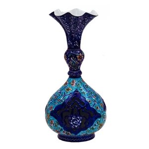 گلدان میناکاری مسی رستا طرح فانتزی 152-12-102 ارتفاع 22 سانتی متر