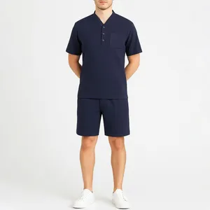 ست تی شرت و شلوارک مردانه مادر مدل Toni رنگ سرمه‌ای