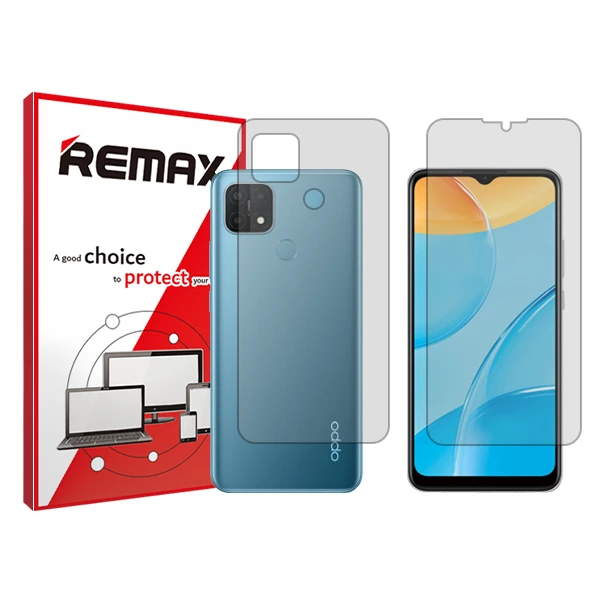 محافظ صفحه نمایش شفاف ریمکس مدل Resistant مناسب برای گوشی موبایل اوپو A15 به همراه محافظ پشت گوشی 