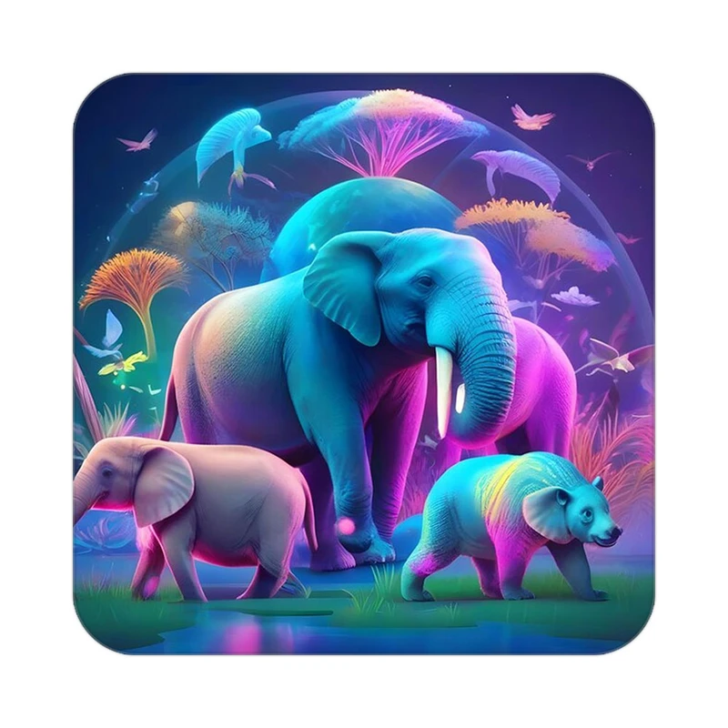 زیر لیوانی کاکتی طرح حیوانات رنگی مدل mp26171