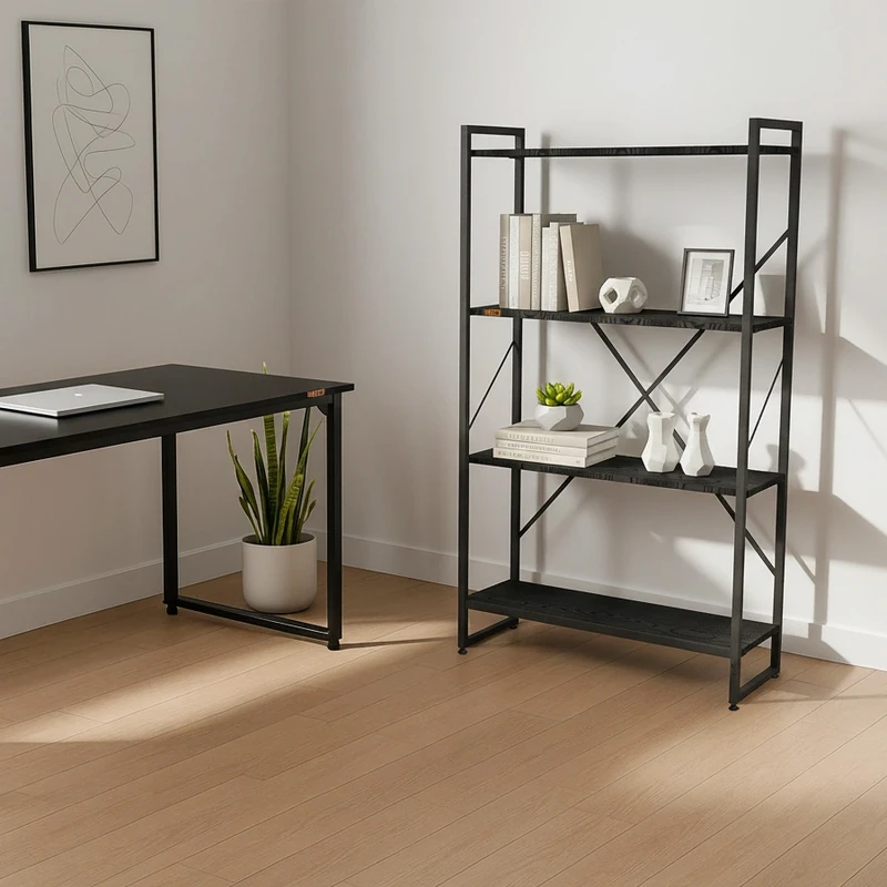 کتابخانه چهار طبقه دیزم مدل مونتاژی LIB_80×140_B