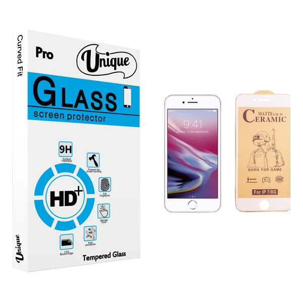 محافظ صفحه نمایش سرامیکی يونيک مدل +Clear مناسب برای گوشی موبایل اپل iPhone 8