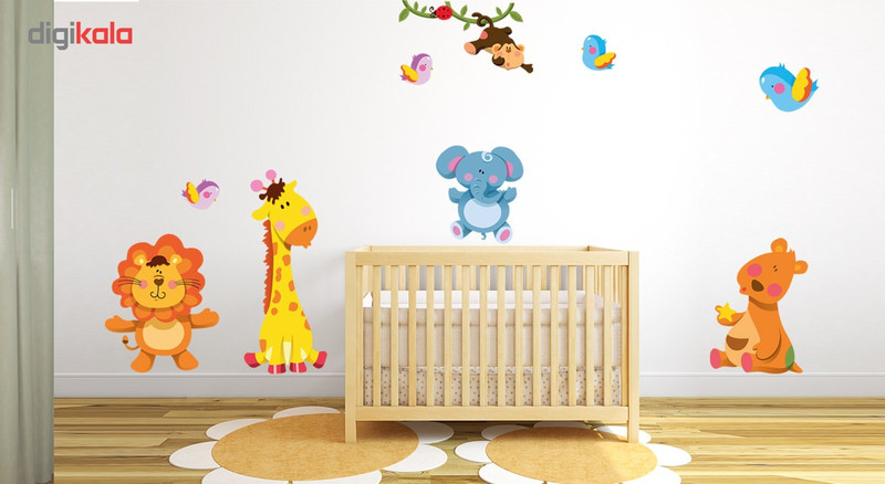 استیکر دیواری ژیوار طرح حیوانات خوشحال