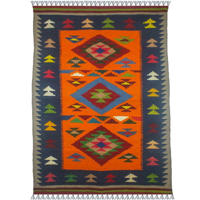 گلیم دستبافت یک و نیم متری کد zar 22335