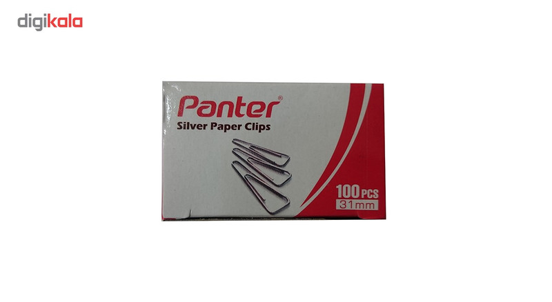 گیره کاغذ پنتر مدل سیلور بسته ی 10 عددی