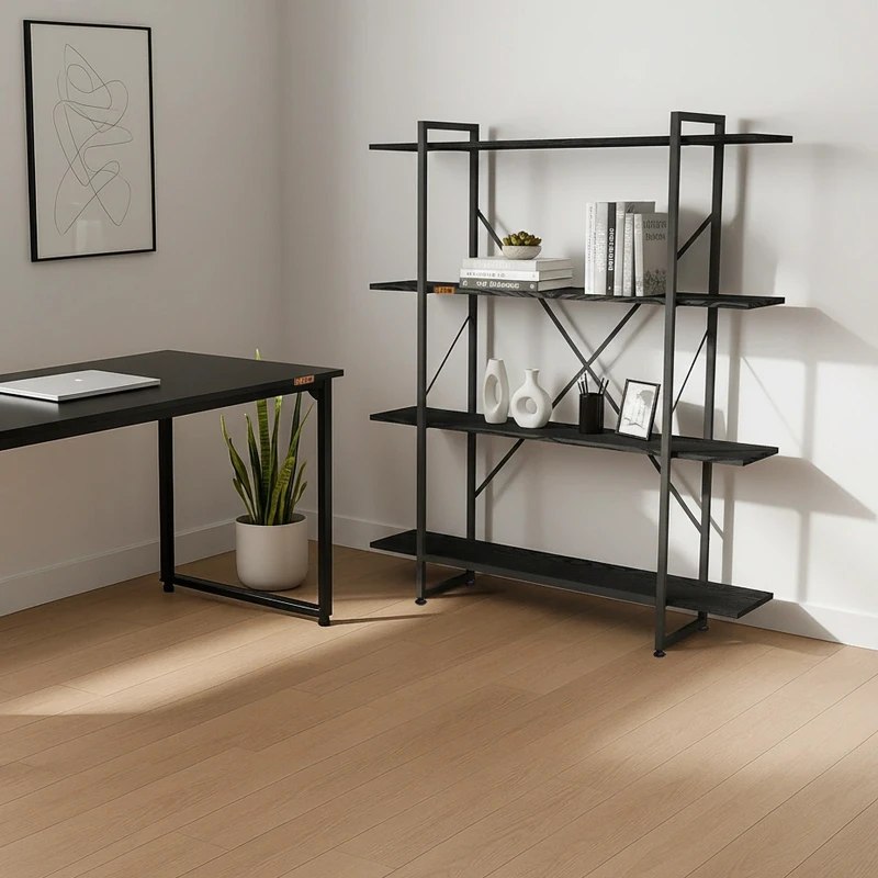 کتابخانه چهار طبقه دیزم مدل مونتاژی LIB_120×140_B  