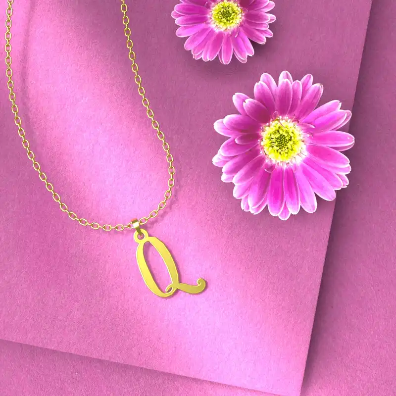 گردنبند طلا 18 عیار زنانه مدوپد مدل حرف Q کد H3-1-1459