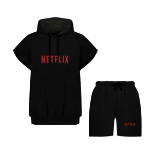 ست هودی و شلوارک مردانه مدل NETFLIX