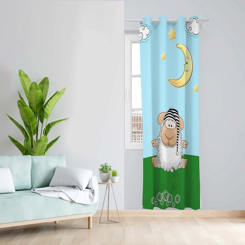 پرده طرح کودک مدل مخمل پانچی کد 4909 z سایز 140x200 سانتی متر