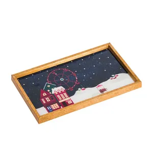 سینی بدون دسته ال سی دابلیو هوم مدل دونه برفی سایز 30x18 سانتی متر