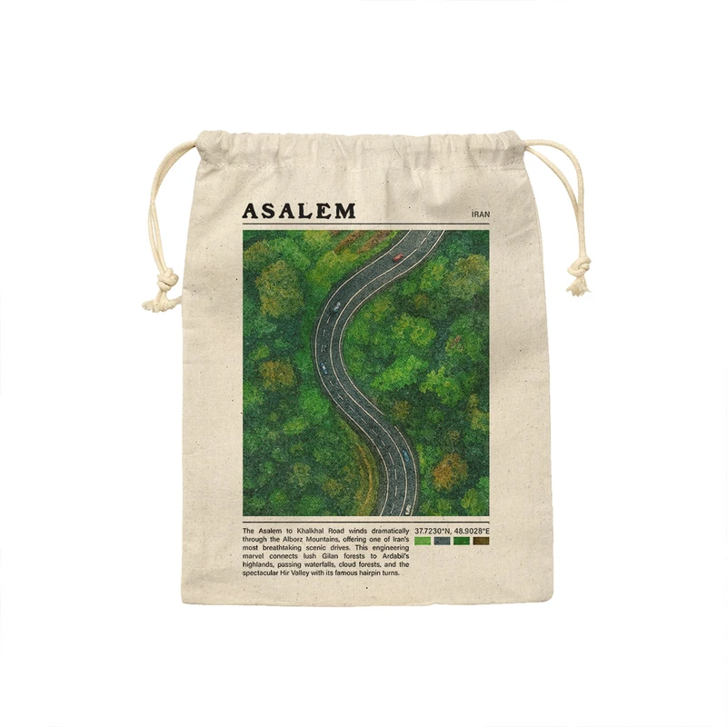 کیسه نان و سبزی ترمه طراحان ایده مدل جاده اسالم خلخال کد map0840 - S سایز 19x19 سانتی متر