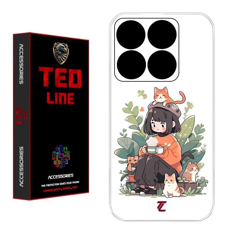 کاور تدلاین طرح گربه کد 1181 مناسب برای گوشی موبایل شیائومی Mi 14T / 14T Pro