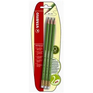 مداد مشکی استابیلو مدل GreenGraph  6004 بسته 3 عددی