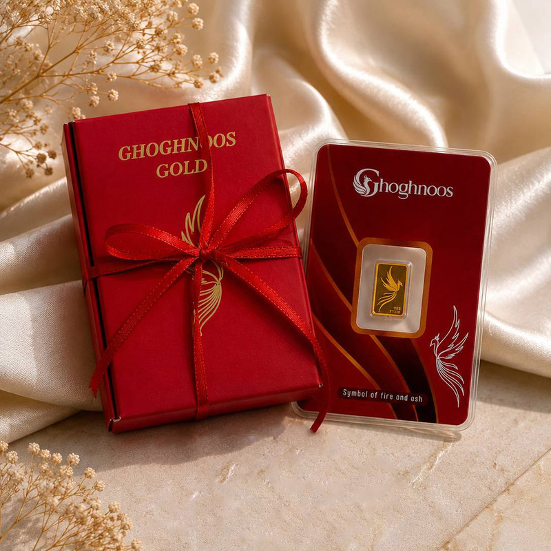 شمش طلا 995 عیار مدل شمش طلا 995 عیار  مدل ققنوس کد gh_50