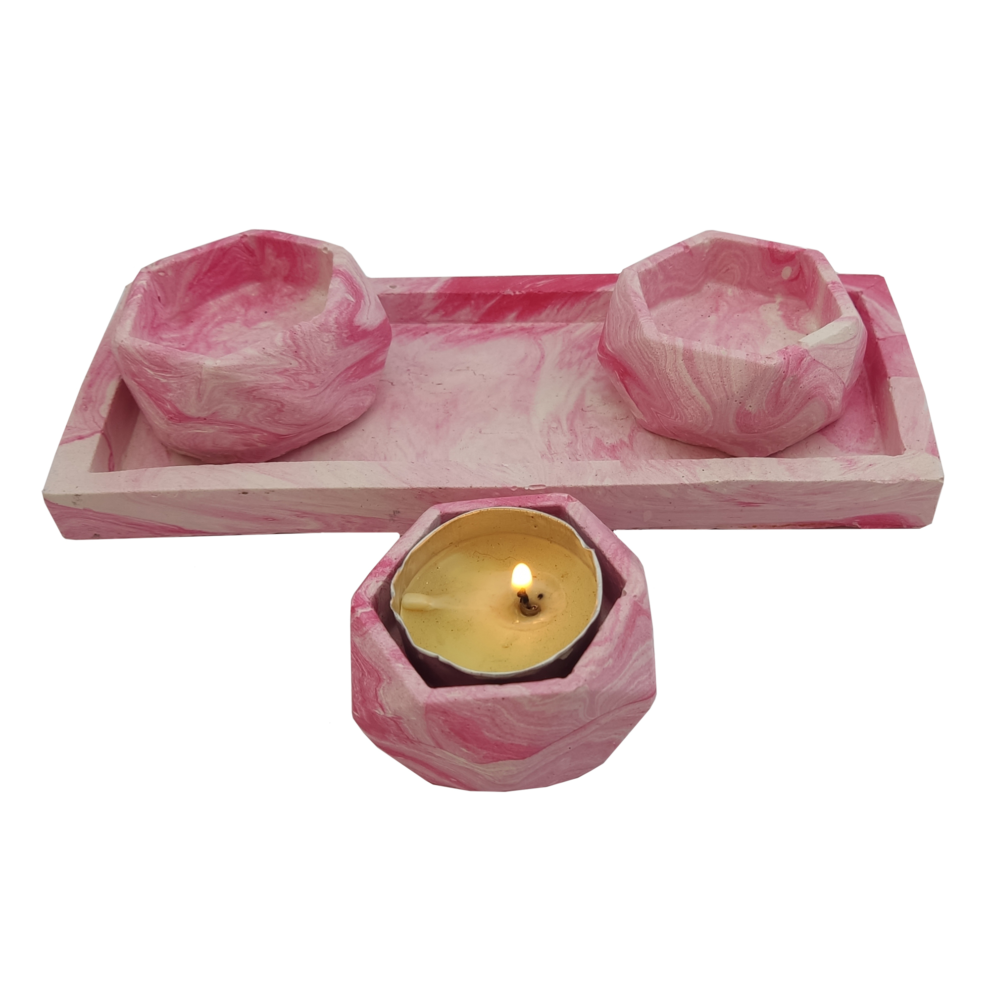 جاشمعی طرح الماسی مجموعه 4 عددی